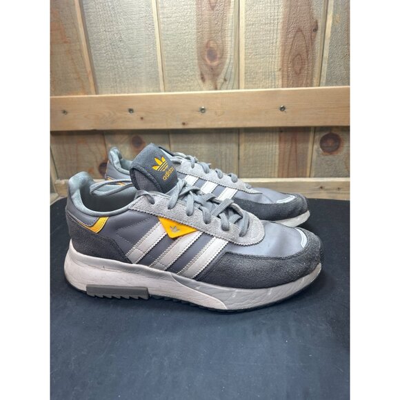 Adidas Originals Retropy F2 Sneakers Grey/Core White/Solar Gold Mens 9.5 - Picture 1 of 8